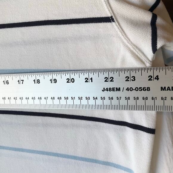 St. John's Bay Men Short Sleeve Polo Shirt Size XL, White & Blue Stripes - Picture 3 of 6